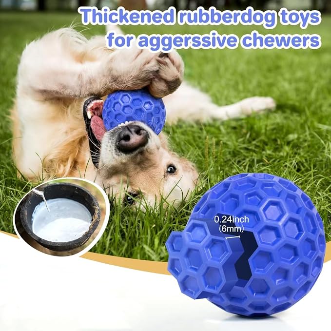 DISSKNIC Tough Squeaky Dog Balls Puppy Toys, Interactive Dog Toys for Small Dogs, Puppy Chew Toys for Teething and Relax, Dog Chew Toy Small Balls Dog Toys for Small Breed, Outdoor Dog Toys for Dogs