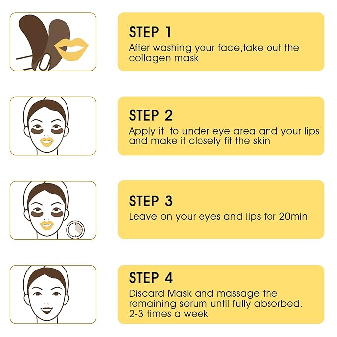 Adofect 40 PCS Under Eye Patches and Gold Lip Mask 24K Gold Eye Mask for Puffy Eyes Collagen Lip Masks and Crystal Eye Mask Reducing Fine Lines for Women and Men