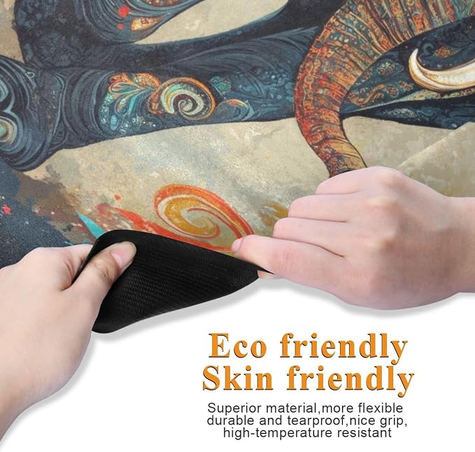 Skull Yoga Mat for Women Men 71" x 26" Non Slip Exercise & Fitness Mat 1mm Thick Workout Mat for Yoga, Pilates, Come with Storage Bag