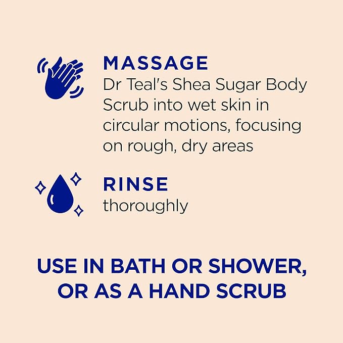 Dr Teal's Shea Sugar Body Scrub, Citrus with Essential Oils & Vitamin C, 19 oz (Pack of 3)