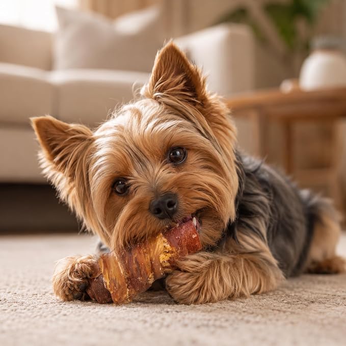 MON2SUN Dog Treats, 3 Inch Rawhide-Free Chicken, Duck & Beef Rolls,21.16 oz | Easy-To-Digest Texture, Suitable for Small Dogs, Daily Reward Use, Made with Real Meat