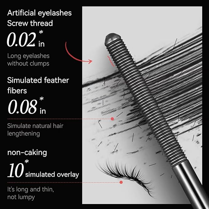 Iron Wand Mascara – Telescopic Tubing Mascara, Liquid Lash Extensions Effect, Waterproof & Long-Lasting, No Flaking, No Clumping, 3D Curling Wand for Bold, Defined Lashes (Black)