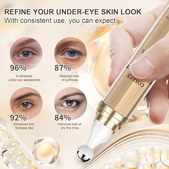 5% Caffeine Eye Serum, Under Eye Roller Serum with Hyaluronic Acid & Niacinamide,Balm for Anti Aging Puffiness & Wrinkles, for Men & Women