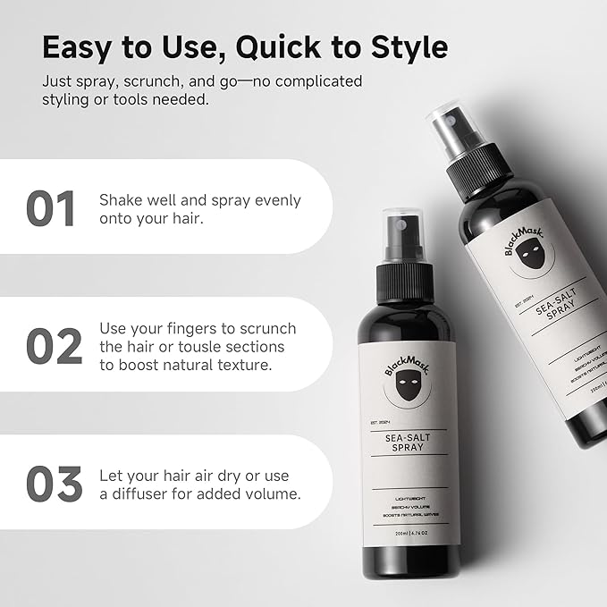 BlackMask Sea Salt Spray for Men – Volume & Texture, Lightweight Hold, Effortless Style