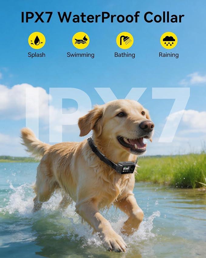 GPS Wireless Dog Fence with Customizable/Circular Boundary, Smart Portable Electric Dog Collar with 3 Correction Modes, Rechargeable, IPX7 Waterproof Pet Containment System for Outdoor Use