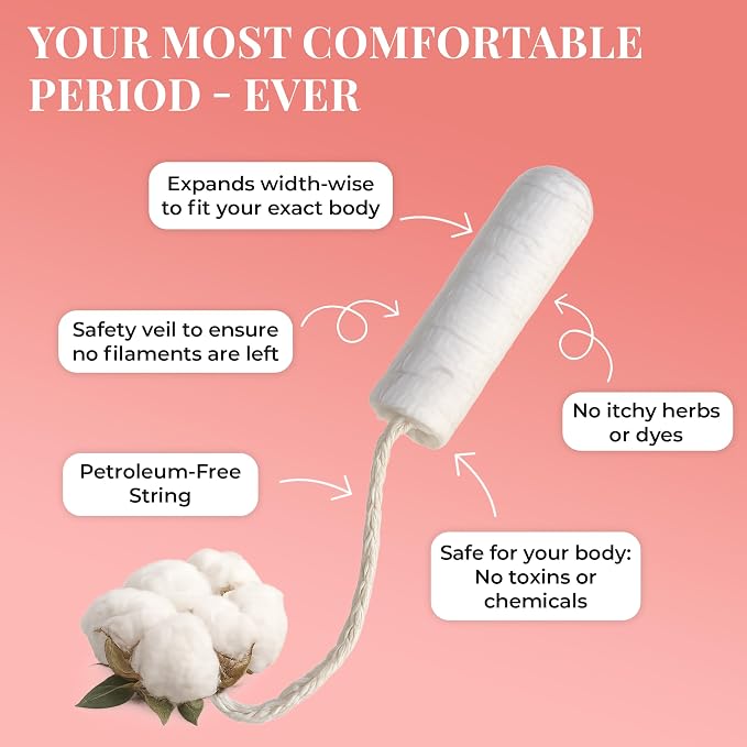 Tampon Tribe Super Plus Organic Tampons for Women | 72 Non-Toxic Tampons | Natural 100% Organic Cotton, Hypoallergenic, Metal and Chemical Free with Biodegradable Applicator | (72 Count - Super +)