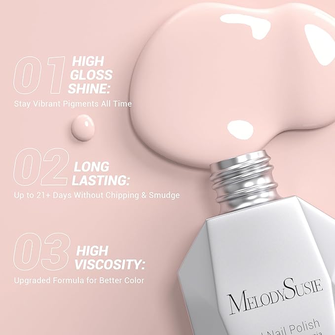 MelodySusie Thick Nude Pink Gel Nail Polish,0.5fl oz Soak Off UV LED Funny Bunny Gel Polish Pink Gel Polish Christmas Gift for Women Nail Art Manicure Salon DIY Nail Design Decoration at Home-093