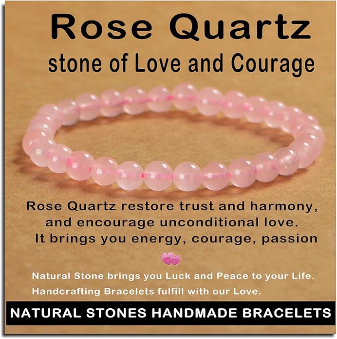 AD Beads Handmade Gemstone Stretch Elastic Bracelet Crystal Healing Reiki Nature's Beauty and Spiritual Essence Unisex