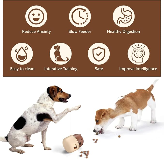 Silicone Dog Slow Feeder Toy - Interactive Puzzle Feeder & Food Dispenser for Small & Large Dogs - Enrichment Toys for Mental Stimulation - Fun Puppy Chew Toys & Cat Treat Dispenser to Keep Pets Busy