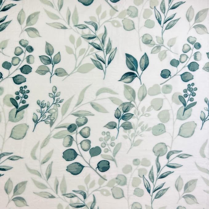 Throw Blanket: Velvelty Soft, Durable Fleece Accent for Bed or Couch (Teal and Gray Berries, 50 x 70 inches)