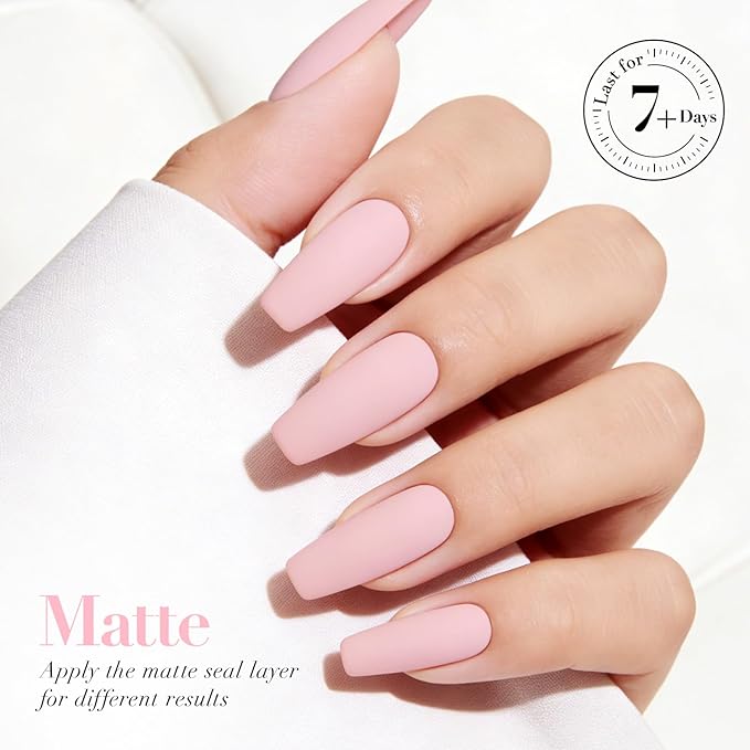 AZUREBEAUTY Pink Nail Polish Light/Pale Pink Quick Dry Natural Regular Finger Nail Polish no Gel High Shine Home Salon DIY Women Gift 0.34 oz