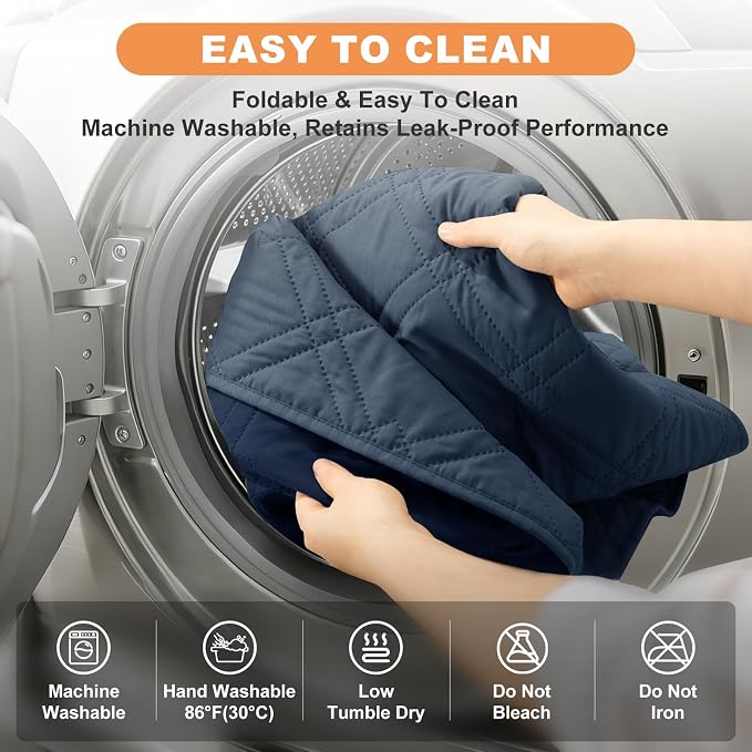 100% Waterproof Washable Dog Blanket, Berlin Blue+Navy Blue 30"x71" | ,7-Layer Reversible Couch Covers for Dogs Met for Sofa Furniture Car Camping
