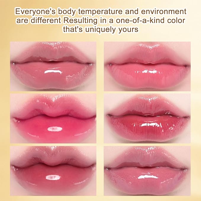 Color Changing Lipstick, Gold Crystal PH Lipstick Color Changing, Clear Lip stick That Changes Color, Long Lasting Moisturizing Tinted Lip Balm, Non-Sticky Formula, Lip Gloss for Women (2pcs, 0.12oz)