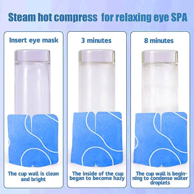 48 Packs Steam Eye Mask for Eyes, Warm Compress Eye Mask, Self Heating Eye Masks Help for Eye Spa, Disposable Heated Eyes Mask for Sleeping Relief Stress Eye Fatigue(Unscented)
