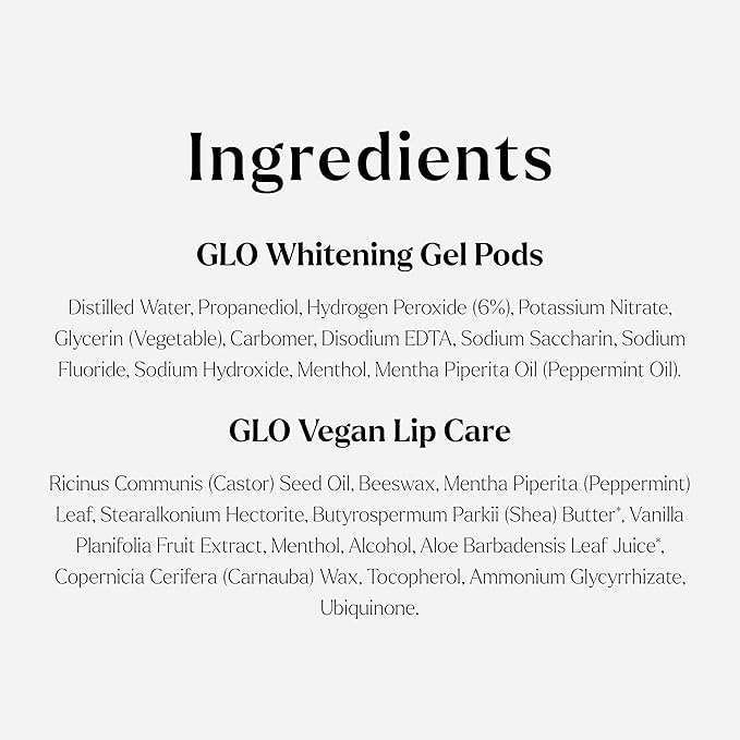 GLO Science So Brilliant Tooth Whitener Set – Unique Heat Technology for Fast, Sensitivity Free Teeth Whitening – Patented Mouthpiece with LED Light, Gel Pods with 6% HP, Lip Balm, & Travel Case