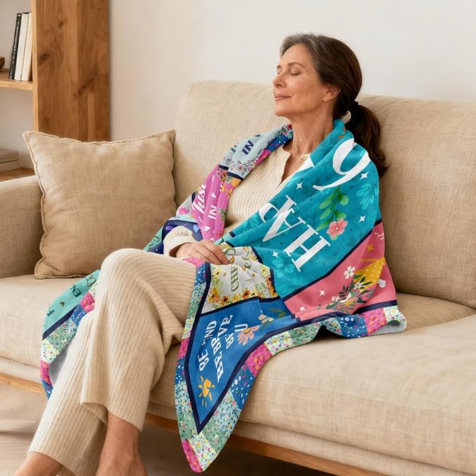Butonus 60th Birthday Gifts for Women Blanket 60x50in, Gifts for 60 Year Old Woman, Happy 60th Birthday Decorations, 1966/Sixty Birthday Present for Her