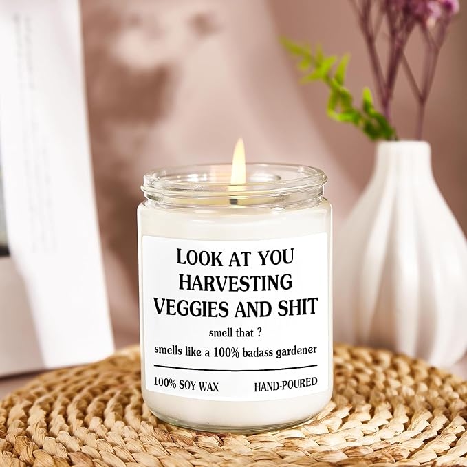 Gardening Gifts for Women - Unique Plant Lover Present, Fathers Day, Funny Garden Gift, Relax Candle, Best Gift for Gardeners, Valentine Gifts Cool Plant Mom, Funny Garden, Growing Candle
