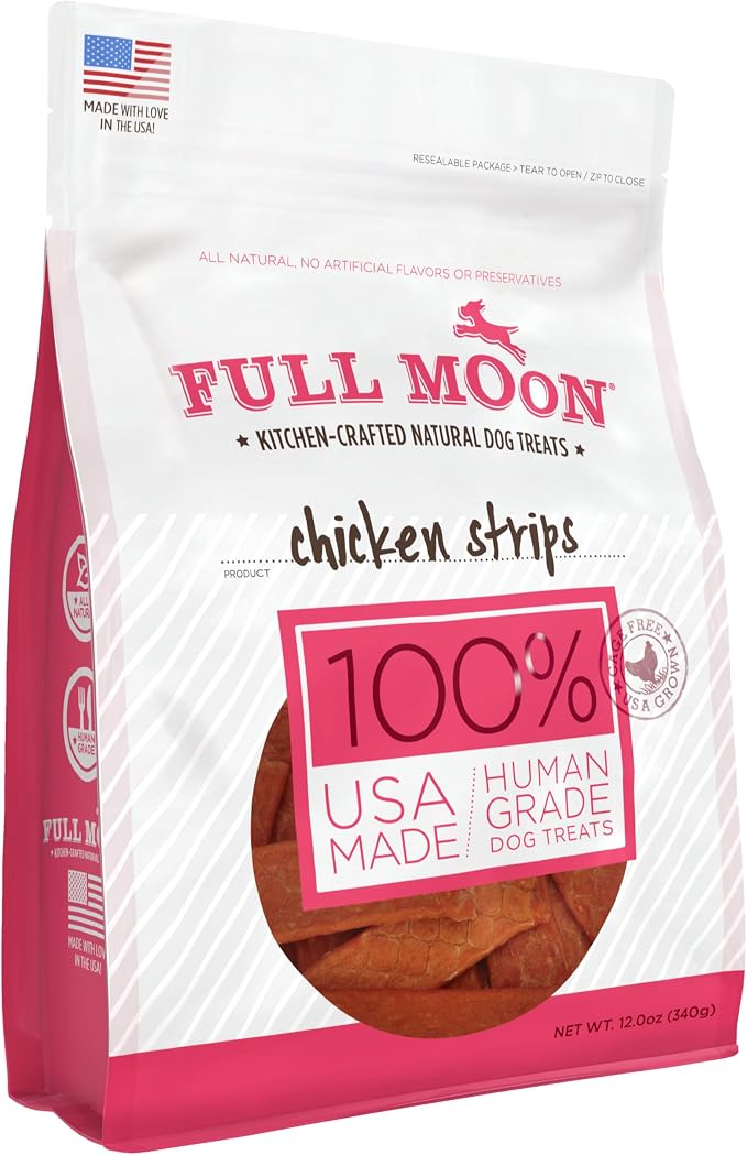 Full Moon® Chicken Strips 12 oz | Human Grade, No corn, No wheat, No soy, Glycerin Free, Made in the USA