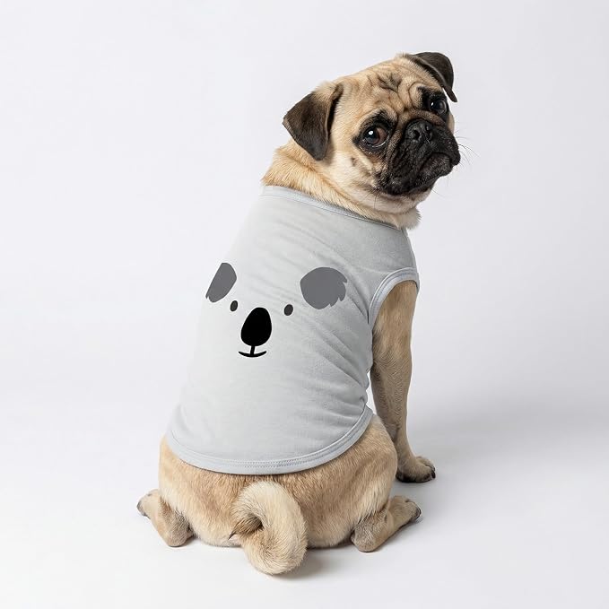 Fitwarm 3 Pack Hippo Sheep Koala Dog Shirt, Summer Clothes for Small Dogs Boy Girls, Funny Pet Outfit, Black, White, Gray, Blue, XL
