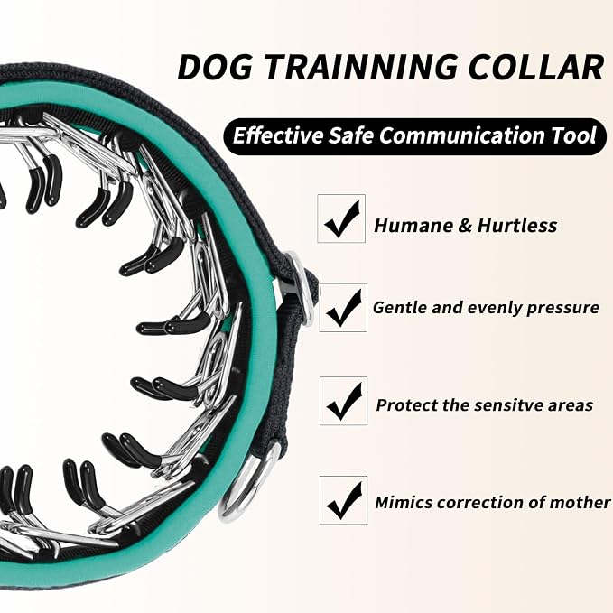 Martingale No Pull Dog Collar for Large Medium Small Dogs, Heavy Duty Nylon Reflective Adjustable Anti Pull Slip Collar with Buckle for Training Walking S Black Green
