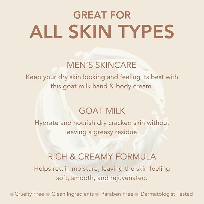Dionis Goat Milk Hand & Body Cream Men’s Fresh 3.3oz (Pack of 1)