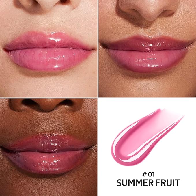 Color Nymph Lip Oil & Lip Gloss Set, Hydrating Non-Sticky Lip Makeup, Nourishing Lip Care with Jojoba Oil, Glossy Pigmented Finish, Summer Fruit