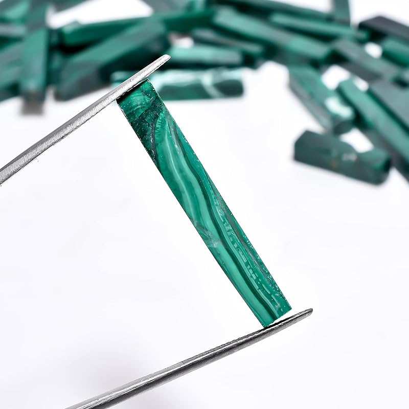 GEMKORA™ 50 carats Natural Malachite Gemstone Wholesale Flat Bars Lot, Jewelry Making Loose Gemstone, Polished Decor Specimen, DIY, Wire Wrapping, Healing Crystals, Bulk Gemstone Deal, 4 to 5pcs