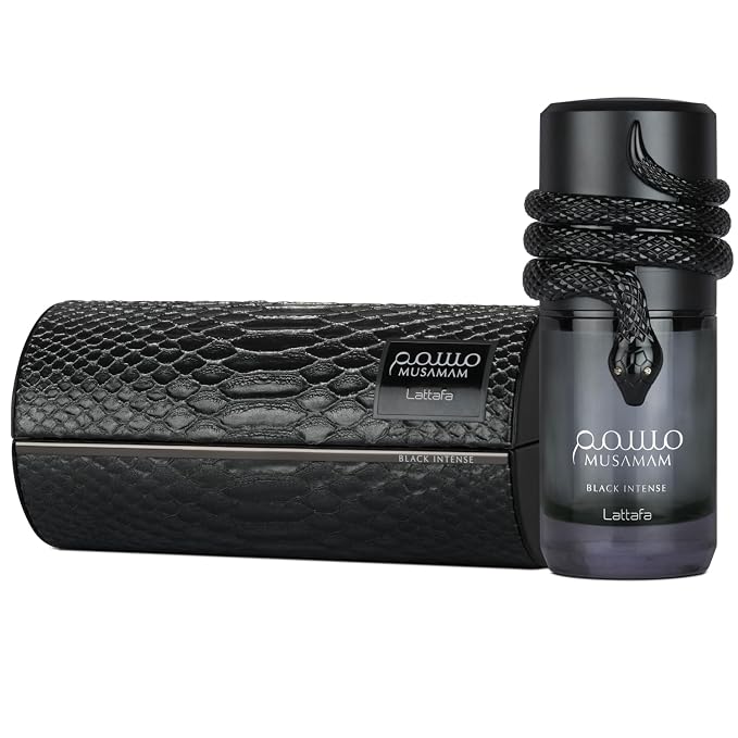 Lattafa Musamam Black Intense – Spicy, Woody, Amber, Aromatic – Eau de Parfum Spray Long-Lasting Fragrance for Unisex, 3.4 Ounce / 100 ml