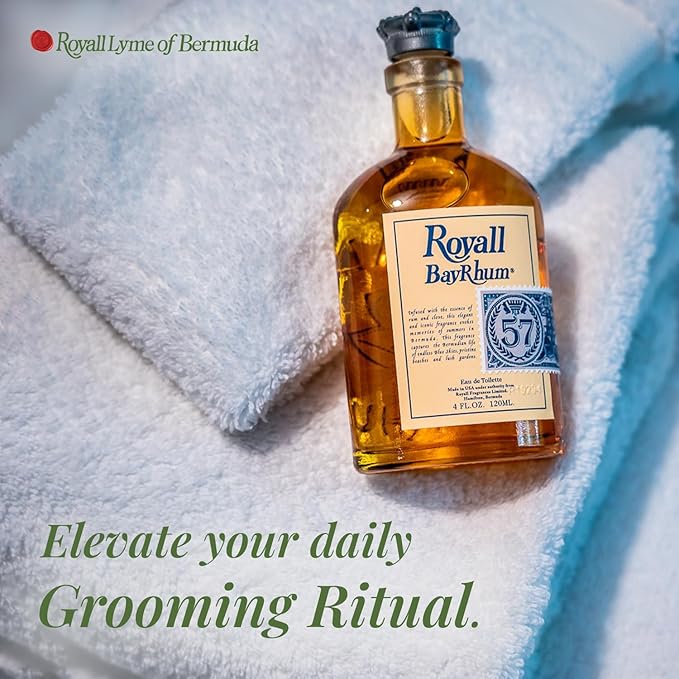 ROYALL BAYRHUM '57, Men's Heritage Eau de Toilette, Classic Bay Rum Fragrance – 4 Fl oz Spray