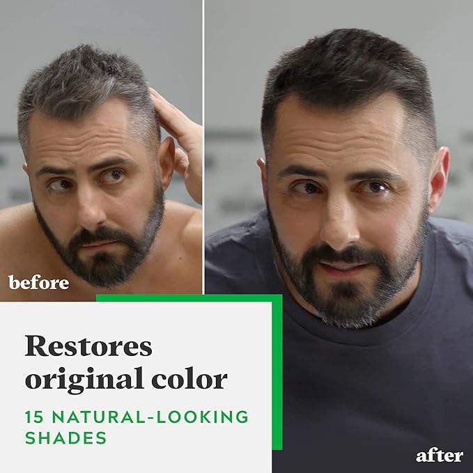 Just For Men Shampoo-In Color (Formerly Original Formula), Mens Hair Color with Keratin and Vitamin E for Stronger Hair - Real Black, H-55, Pack of 1