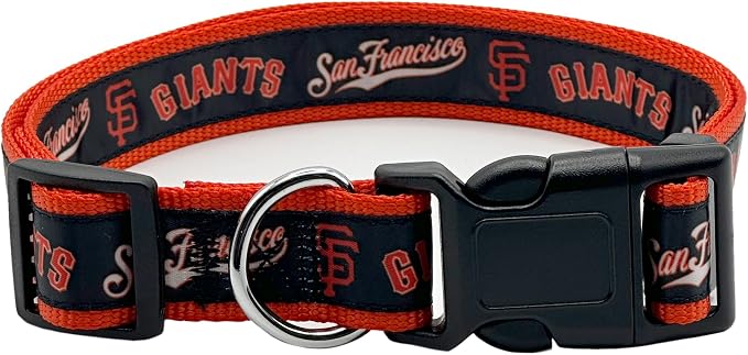 MLB San Francisco Giants Licensed PET COLLAR- Heavy-Duty, Strong, and Durable Dog Collar. Available in 29 Baseball Teams and 4 Sizes