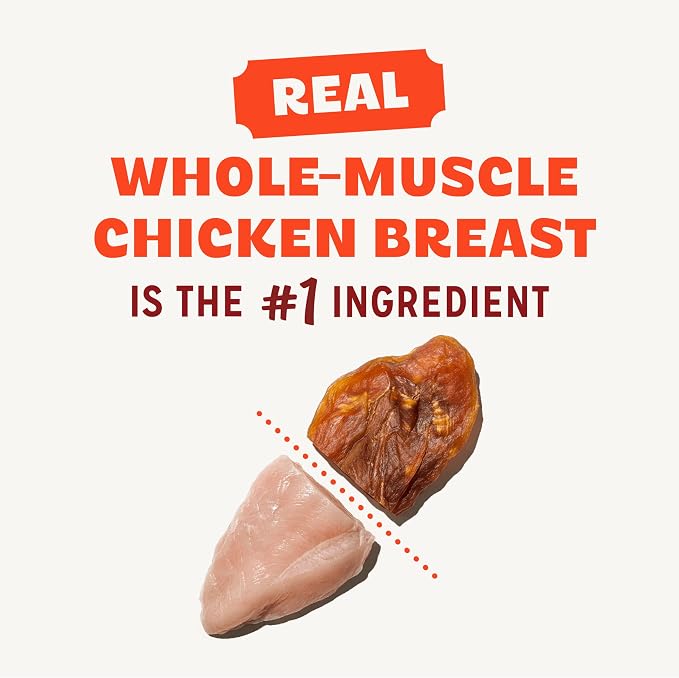 Pur Luv Chicken Jerky Dog Treats, Made with 100% Real Chicken Breast, 32 Ounces, Healthy, Easily Digestible, Long-Lasting, High Protein, Satisfies Dog's Urge to Chew | 3-ingredient jerky: whole-muscle chicken breast, 12g protein/treat; no dyes, fillers...