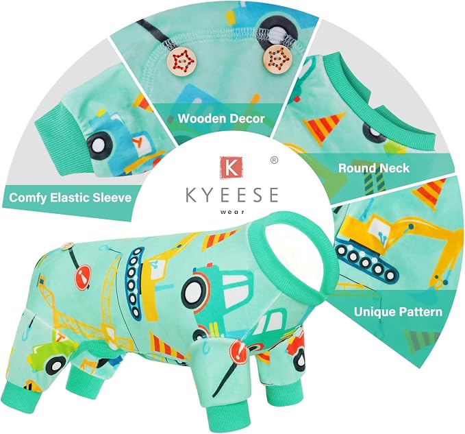 KYEESE Velvet Dog Pajamas for Small Dogs Soft Onesie Shirt, Vehicles | 4-Way Stretch, Lightweight & Breathable, Reduces Shedding, Gentle on Sensitive Skin, Recovery Support, Easy Potty Breaks