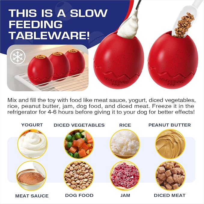 TLKNG Extra-Large Size Dog Fillable Toy - Filler Lick Ball for Large Aggressive Chewers Breed Dogs Durable Peanut Butter Balls & Kibble Treat Dispenser & Chew Toys