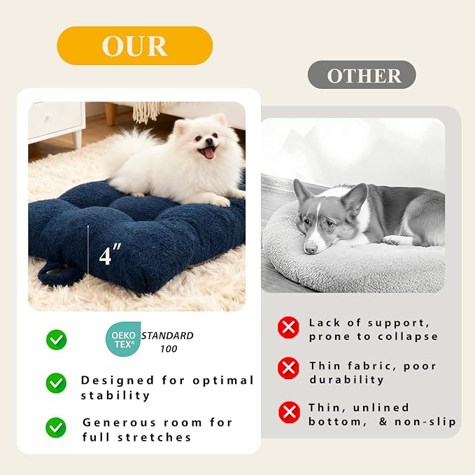 Washable Dog Couch Bed, Pet Sofa with Removable Cushion & Non-Slip Bottom, Orthopedic Plush Furniture for Medium/Large Dogs,Cat & Dog Loveseat.(Blue)