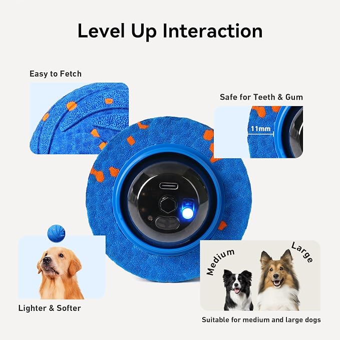 Cheerble Smart Interactive Dog Toy, Wicked Ball AIR, E-TPU Material | Automatic Moving, Bouncing, and Rotating, IPX7 Waterproof Rating, Active Rolling Ball for Puppy, Medium and Large Dogs