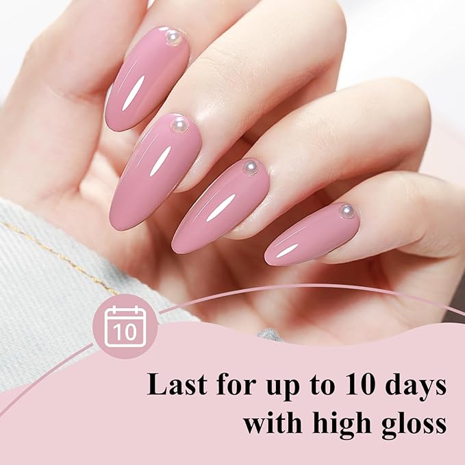 Quick Drying Nail Polish Dusty Rose Nail Polish Long Lasting Non Toxic Nail No UV Lamp Needed Art DIY Home Manicure Valentine's Day Gift for Women and Girls
