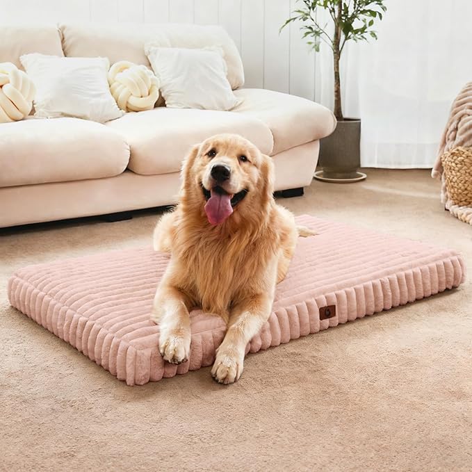 Extra Large Dog Bed Orthopedic Foam with Waterproof Lining | Egg crate foam for joint support. Soft plush surface. Non-slip bottom. Removable & machine washable cover. OEKO-TEX certified