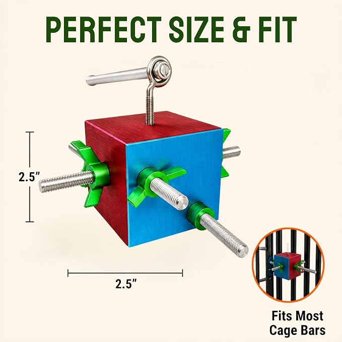 Bird Toys for Large Birds (Busy Box) | Treat Dispenser for Macaws, Cockatoos & Parrots | Bird Foraging Toy for Medium to Extra Large Birds | Natural Foraging Behavior Builder | Durable Cage Accessory