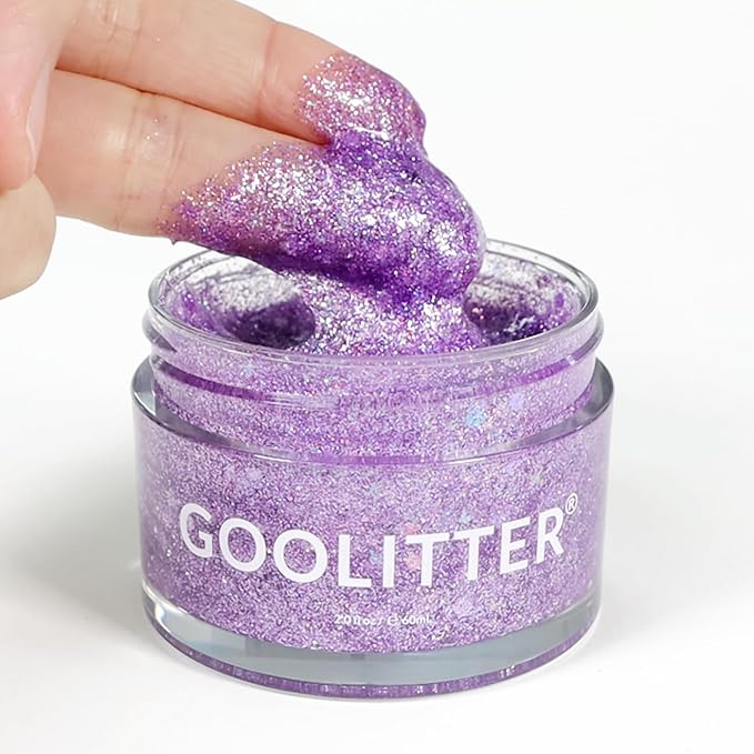 Face, Body & Hair Holographic Purple Glitter Gel [Purple Sugar] 2oz (60mL) | Fine | K-Beauty | Halloween, Festival, EDM, Rave, Party, Concert, Costume Makeup | Vegan, Cruelty Free