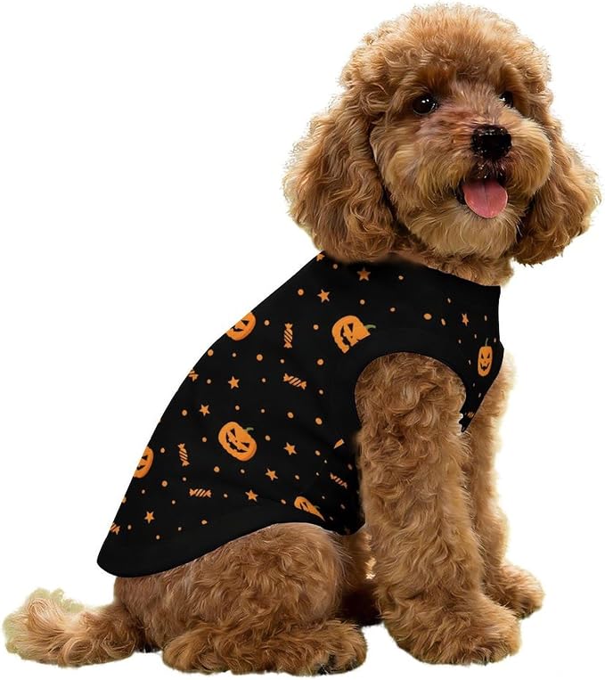 Halloween Pet Vest Pumpkin Pet Shirts Small | Jack-o'-Lantern Dog Shirt Vest cute pet Sleeveless Vests Ice Silk Dog T-Shirts holiday Dog Clothes Halloween Canine Wear
