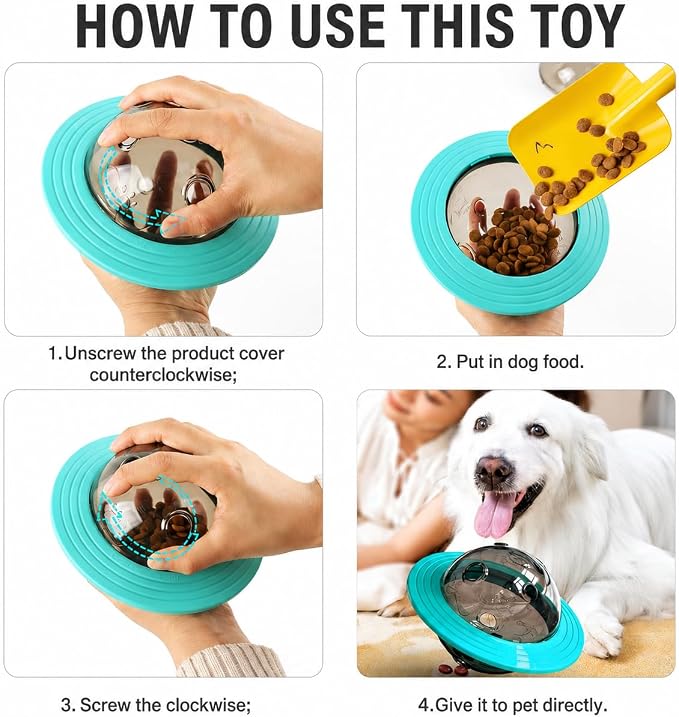 Interactive Treat Dispensing Dog Toys for Slow Feeder (Blue)
