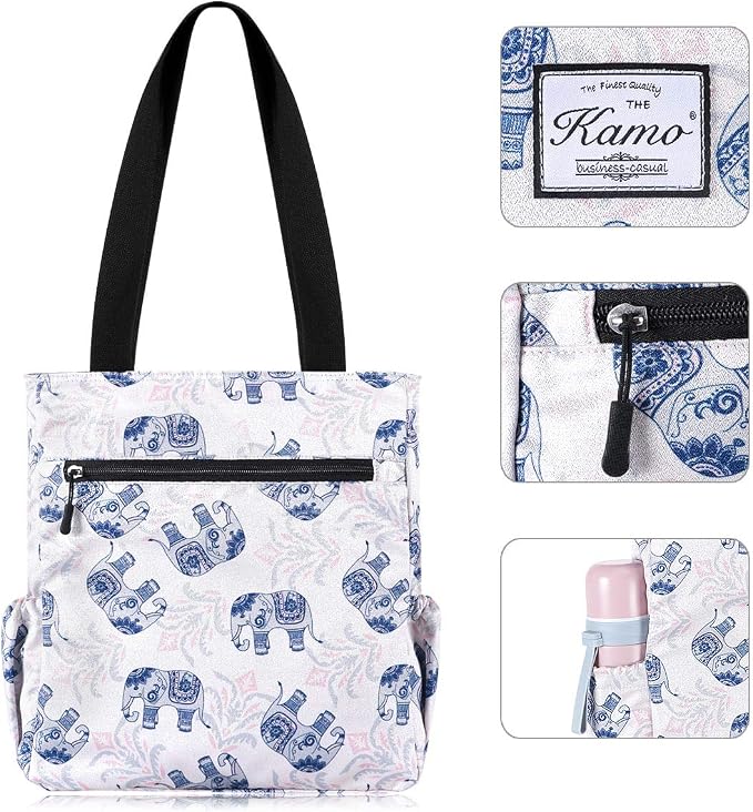 KAMO Floral Tote Bag - Waterproof Lightweight Handbags Travel Shoulder Bag for Hiking Yoga Gym Swimming Travel Beach
