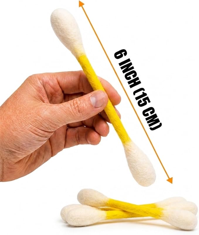 Glaciart One Swabs Cat Toys with Catnip - 6 Pk | Durable for Chew, Cute Cat Toys Interactive Kitty for Boredom, Exercise, & Play | Filled w/Organic Catnip for Anxiety & as Digestive Aid | Gift Idea