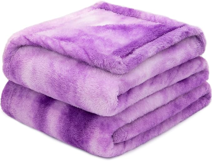 Fleece Blanket Purple Throw Blanket - 300GSM Throw Blanket for Couch, Sofa, Bed, Soft Lightweight Plush Cozy Microfiber Blankets & Throws