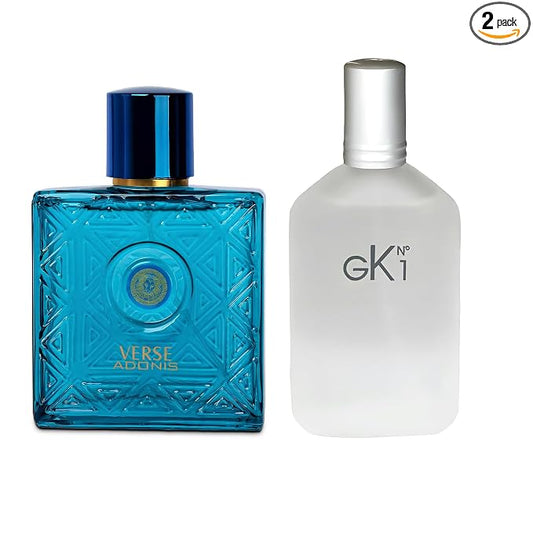 AFLUXE Verse Adonis&GK N1 Combo Men Cologne 3.4 Fl. Oz Men's Perfume Refreshing Combination of Woody Floral & Fruity Scents Eau De Parfum for Men Lasts All Day Best Gift for Any Occasion