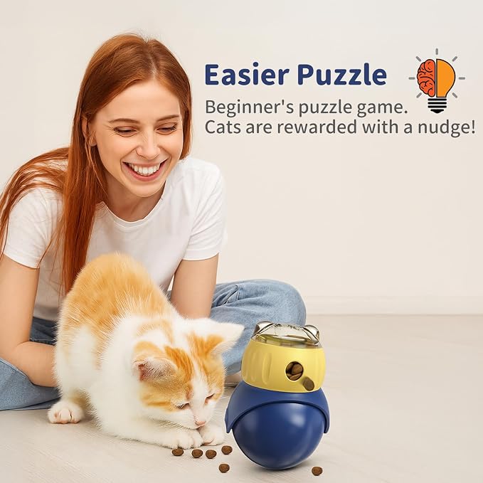Interactive Cat Toy for Indoor Cats Treat Puzzle Feeder Dispenser
