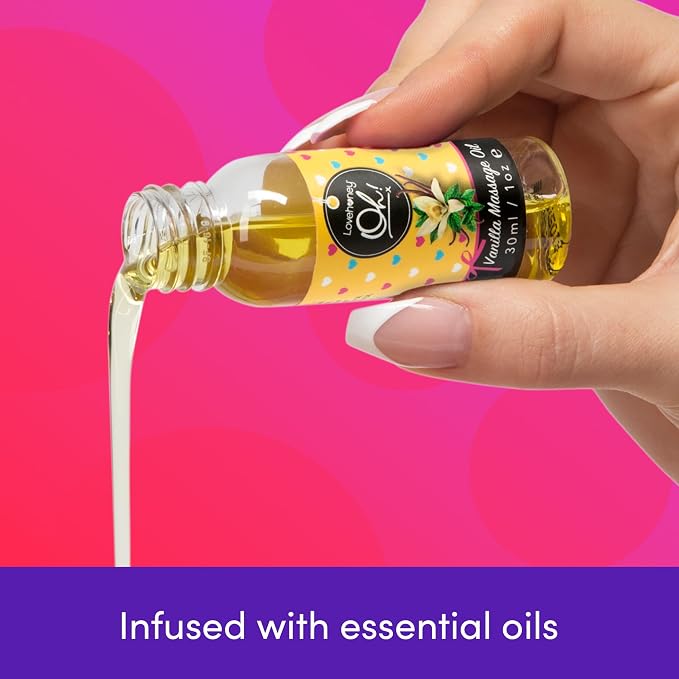 Lovehoney Oh Kissable Vanilla Massage Oil - Infused with Essential Oils - Fast Acting Body Massage Gel - Vegetarian Friendly Massage Gel for Couples - 1 fl. oz