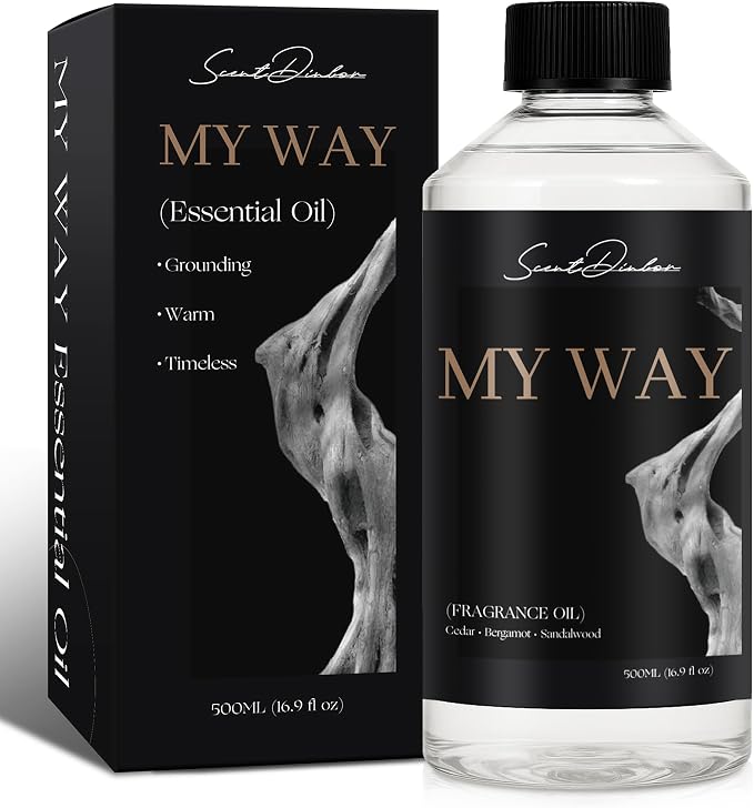My Way Diffuser Oil - Hotel Diffuser Oil Inspired by Luxury 5-Star Hotel - Woody Notes - Comforting Cedar, Cypress, Lemon - Fragrance Oil Fits Any Diffuser, 500mL