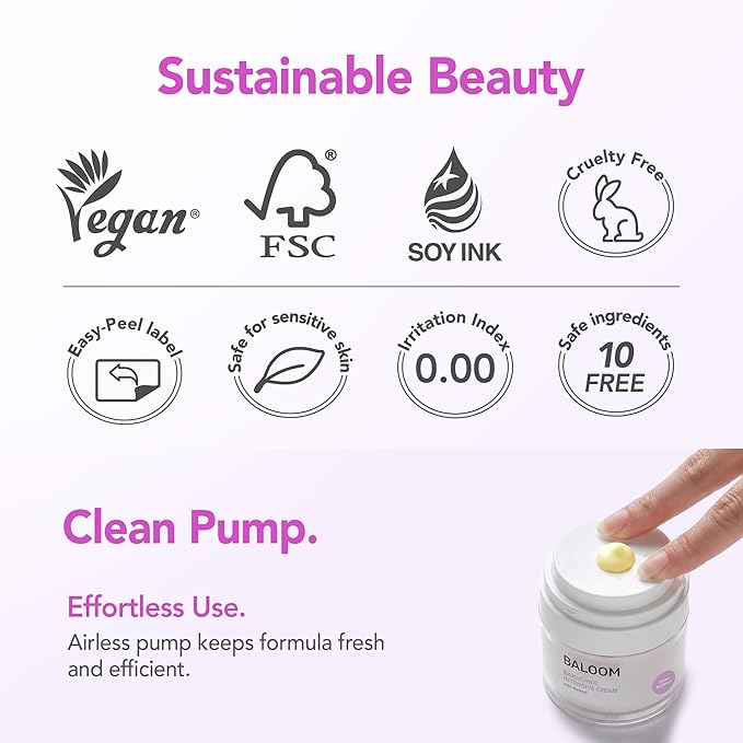 BALOOM Bakuchiol + Retinal Intensive Cream – Gentle Retinol Cream & Night Cream – Korean Moisturizer Face Cream for Wrinkles, Fine Lines, Firming & Glass Skin – Retinol Alternative – 1.85 fl oz
